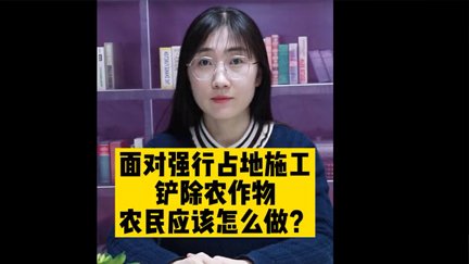面对强行占地施工，铲除农作物，农民应该怎么做？