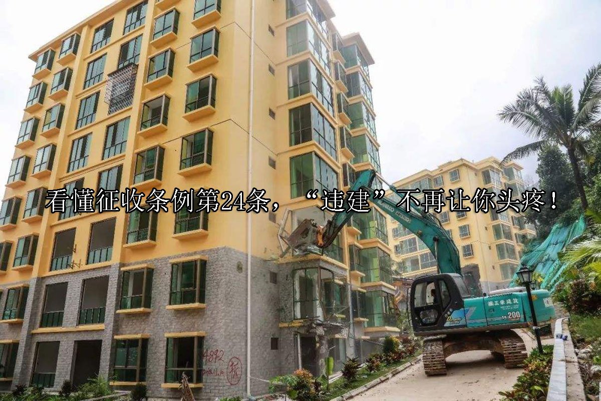 看懂征收条例第24条，“违建”不再让你头疼！