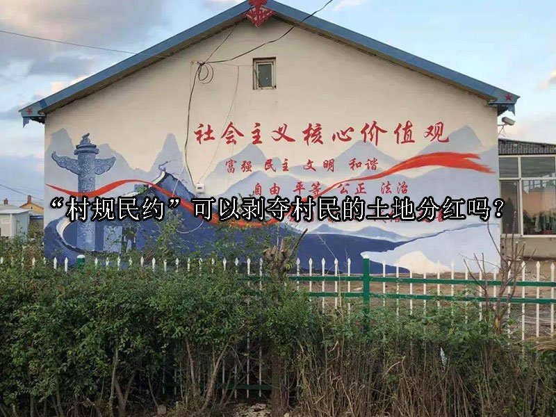 “村规民约”可以剥夺村民的土地分红吗？
