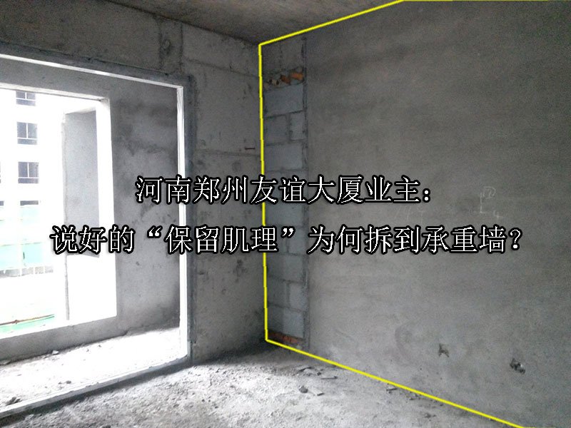 河南郑州‌友谊大厦业主：说好的“保留肌理”为何拆到承重墙？